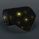Personalisierte Gold- und Glitzern-Sterne in Schwa Krawatte<br><div class="desc">Personalisiert,  Gold und Glitzern auf schwarzem Hintergrund. Du musst wissen,  dass du ein Foto bekommst!</div>