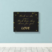 Personalisierte Gold- und Glitzern-Sterne in Schwa Leinwanddruck (Insitu (Holzboden))