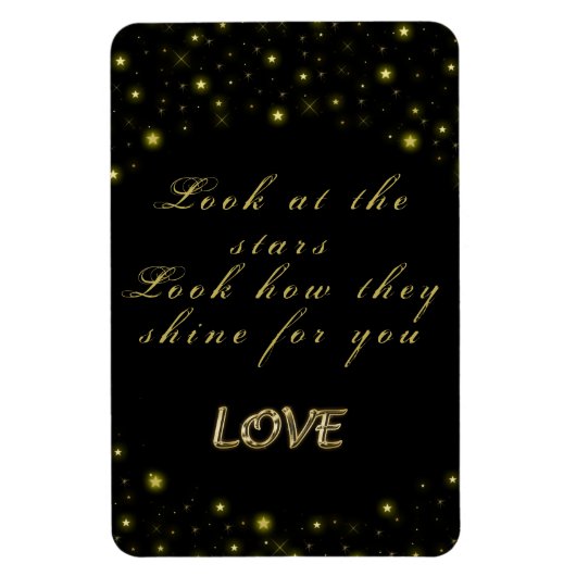 Personalisierte Gold- und Glitzern-Sterne in Schwa Magnet (Vertikal)