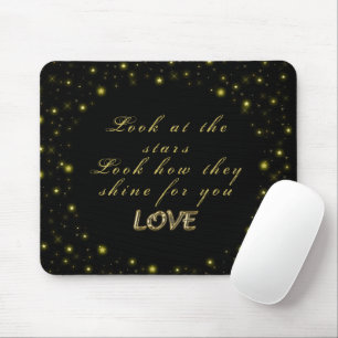Personalisierte Gold- und Glitzern-Sterne in Schwa Mousepad