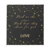 Personalisierte Gold- und Glitzern-Sterne in Schwa Notizblock (Vorderseite)