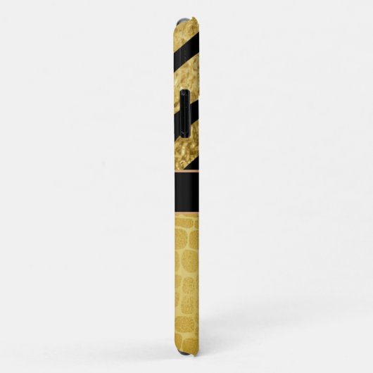 Personalisierte Gold- und Schwarzweißdrucke Case-Mate iPhone Hülle (Hinten/Rechts)