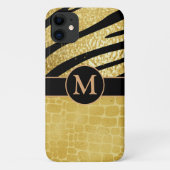 Personalisierte Gold- und Schwarzweißdrucke Case-Mate iPhone Hülle (Rückseite)