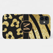 Personalisierte Gold- und Schwarzweißdrucke Case-Mate iPhone Hülle (Rückseite (Horizontal))