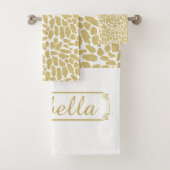 Personalisierte Gold- und Weißbadetücher Badhandtuch Set (Insitu)