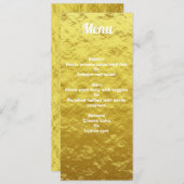 Personalisierte Gold Wedding Dinner Menü Karte (Vorne/Hinten)