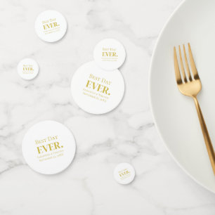 Personalisierte Gold Weiße Beste Tag Je Hochzeit Konfetti