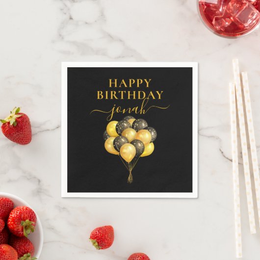 Personalisierte Goldballoons zum Geburtstag Serviette (Beispiel)
