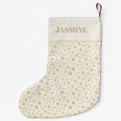 Personalisierte Goldcreme Schneeflocken Weihnachte Kleiner Weihnachtsstrumpf (Rückseite)