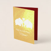 Personalisierte GoldElefanten mit Herzvalentin Folienkarte (Vorderseite)