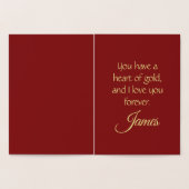 Personalisierte GoldElefanten mit Herzvalentin Folienkarte (Innenseite)