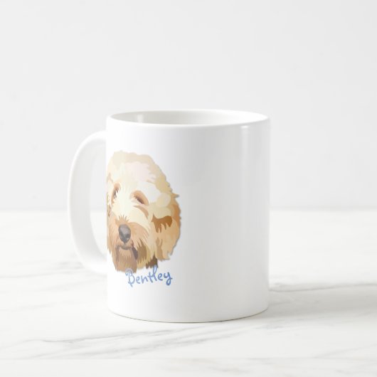 Personalisierte Golden Doodle Hund Tasse Niedlich (Vorderseite Links)