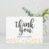 Personalisierte Golden Liebe Hearts Confetti Viele Dankeskarte (Stehend Vorderseite)