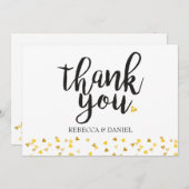 Personalisierte Golden Liebe Hearts Confetti Viele Dankeskarte (Vorne/Hinten)