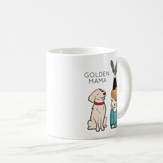Personalisierte Golden Reriever Mama-Kaffee-Tasse Kaffeetasse (VorderseiteRechts)