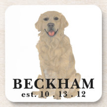 Personalisierte Golden Retriever Dog Getränkeküste