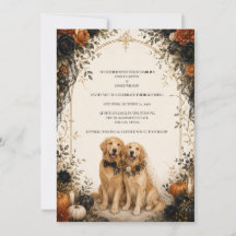 Personalisierte Golden Retriever Halloween-Hochzei
