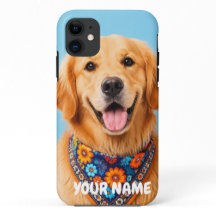 Personalisierte Golden Retriever-Handyhülle - Maßa
