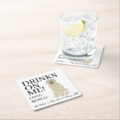 Personalisierte Golden Retriever Hochzeit Rechteckiger Pappuntersetzer (Vor Ort)