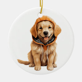 Personalisierte Golden Retriever Hunde Kunst Keramik Ornament