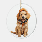 Personalisierte Golden Retriever Hunde Kunst Keramik Ornament (Links)