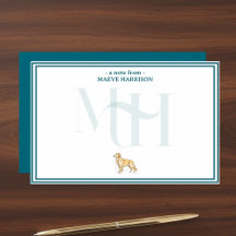 Personalisierte Golden Retriever Note Monogram