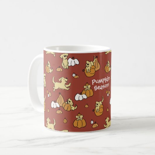 Personalisierte Golden Retriever Puppy Pumping Sai Kaffeetasse (Vorderseite Links)