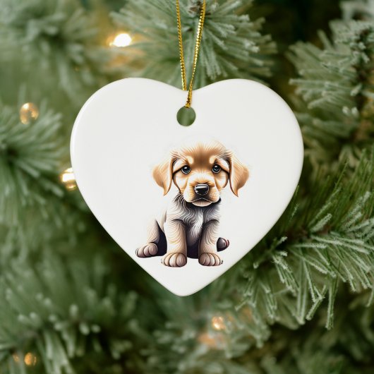 Personalisierte Golden Retriever Welpe Keramik Ornament (Baum)