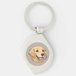 Personalisierte Golden Retriever Welpe Schlüsselanhänger