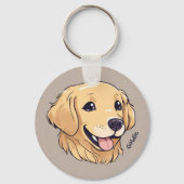 Personalisierte Golden Retriever Welpe Schlüsselanhänger (Vorderseite)