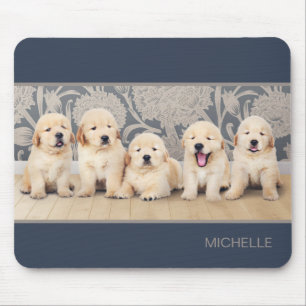Personalisierte Golden Retriever Welpen Namen Mousepad