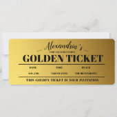 Personalisierte Golden Ticket Party Einladung (Vorderseite)