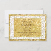 Personalisierte Golden White Bridal Dusche Einladu Einladung (Rückseite)