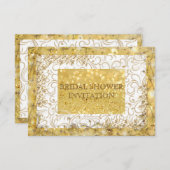 Personalisierte Golden White Bridal Dusche Einladu Einladung (Vorne/Hinten)