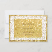 Personalisierte Golden White Dankykarte Dankeskarte (Rückseite)