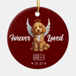 Personalisierte Goldendoodle-Gedenkstätte Keramik Ornament