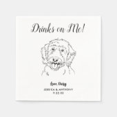 Personalisierte Goldendoodle-Hochzeit Serviette (Vorderseite)