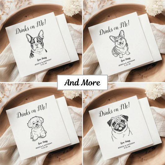 Personalisierte Goldendoodle-Hochzeit Serviette