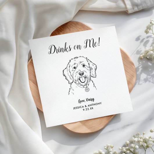 Personalisierte Goldendoodle-Hochzeit Serviette