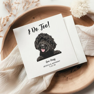 Personalisierte Goldendoodle-Hochzeit Serviette
