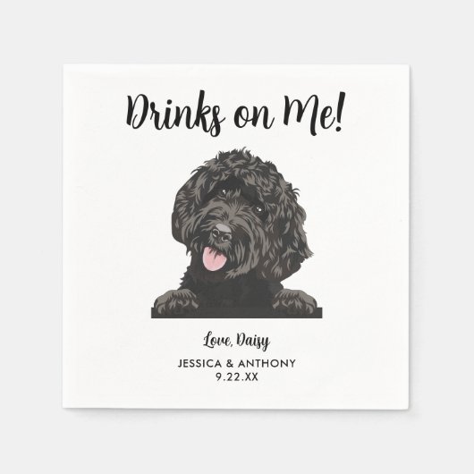 Personalisierte Goldendoodle-Hochzeit Serviette (Vorderseite)