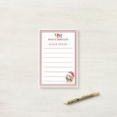 Personalisierte Goldendoodle-Weihnachtsgeschenklis Post-it Klebezettel (Auf Schreibtisch)