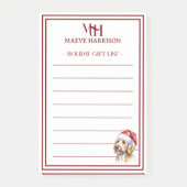 Personalisierte Goldendoodle-Weihnachtsgeschenklis Post-it Klebezettel (Vorderseite)