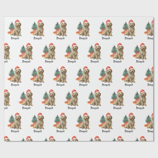 Personalisierte Goldendoodle-Wrapping Paper Gesche Geschenkpapier (Flach)