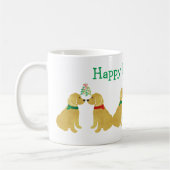 Personalisierte Goldendoodles Küssen unter Mistlet Kaffeetasse (Links)