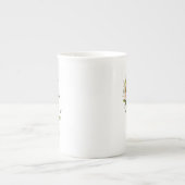 Personalisierte goldene Blumenmonogramm-Initiale G Porzellantasse (Vorderseite)