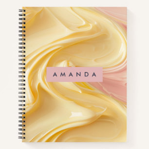 Personalisierte goldene Buttercreme-Swirls Pastell Notizblock