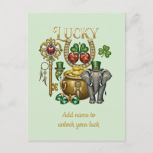 personalisierte goldene Charms Postkarte