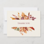 Personalisierte Goldene Herbstlaube Dankeskarte (Vorderseite)