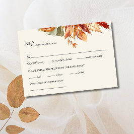 Personalisierte Goldene Herbstlaube RSVP Karte